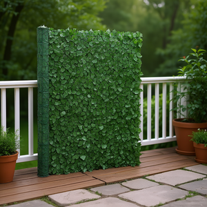 Schermo per la privacy a foglie verdi 96 x 72 pollici, parete artificiale in edera, decorazione per esterni, giardino, patio, pianta finta resistente ai raggi UV - Product Image 2