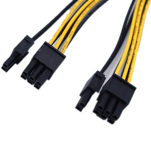 20CM PC Power Supply GPU Pcie 8 Pin to <b>Double</b> Dual 8 Pin (6+2) Cable/6pin Male to 6+2pin Male/60cm with Black Sheathing - Product Image 2