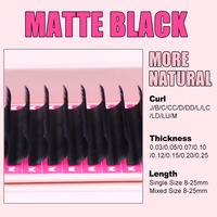 Extensions de cils DreamFlower en cheveux synthétiques noir mat, sans cruauté, fabriquées à la machine, plateaux de volume, fournitures en soie PBT, vente en gros