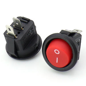 Interrupteur à bascule en forme de D KCD11 |   Trous de montage de 15 mm |   Interrupteur d'alimentation SPST à 2 broches ON-OFF |   Couleur noir/rouge pour l'éclairage LED, les jouets |   En vrac - Product Image 4