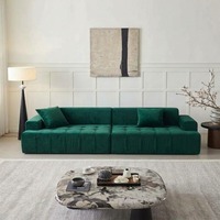 Ensemble de canapés modulaires contemporains en polyester, design surdimensionné avec rembourrage capitonné à grille moderne pour appartement