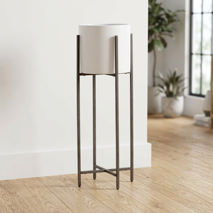 Maceta blanca decorativa de Metal personalizada moderna de latón AK con soporte macetas decorativas para el hogar para decoración interior - Product Image 3