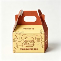 Boîtes d'emballage alimentaire personnalisées pour boulangerie, à emporter, déjeuner rapide, en carton blanc imprimé, boîtes de produits personnalisables en papier avec poignée