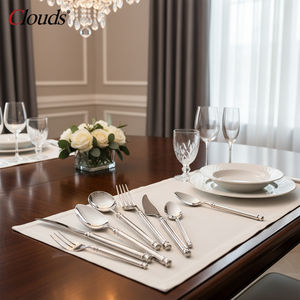 Ensemble de Couverts de Table en Acier Inoxydable de Luxe, Qualité Fourniture de Fête, Couteau <span class=keywords><strong>Fourchette</strong></span> et Cuillère, Vaisselle de Mariage, <span class=keywords><strong>Argent</strong></span>é, pour Restaurants et Hôtels - Product Image 4