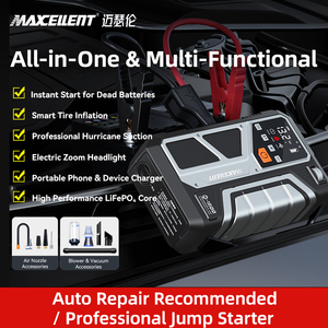 Herramienta Automotriz Portátil Todo en Uno, Arrancador de Emergencia de 1800A <span class=keywords><strong>y</strong></span> Bomba Infladora de <span class=keywords><strong>Neumáticos</strong></span>, Dispositivos LED, Fuente de Alimentación de Emergencia - Product Image 2