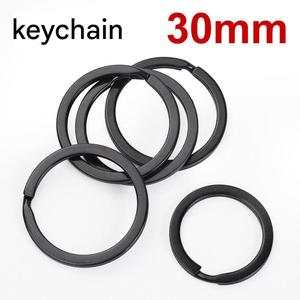 Anillo Llavero Metálico Plano Negro Liso de 30mm / Llavero Redondo Táctico para Bolsa de Juguetes, Botella de Agua, Anillo Colgante, Accesorio Mosquetón para Exteriores - Product Image 2