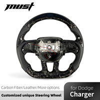 Volant en fibre de carbone personnalisé pour Dodge Charger Challenger SRT Hellcat 2014-2023 et Jeep Grand Cherokee Trackhawk