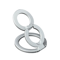 Support de téléphone magnétique portable à angle réglable, en aluminium, avec anneau de maintien et béquille pour visualisation sur bureau