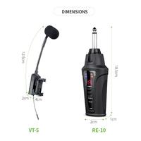 Microphone d'instrument sans fil UHF professionnel, amplificateur pour performance scénique, micros miniatures pour violon
