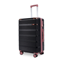 Ensemble de bagages personnalisés de haute qualité deux 14 20 pouces valise grise sacs de maquillage noirs concepteur de luxe classique 4 roues étanche