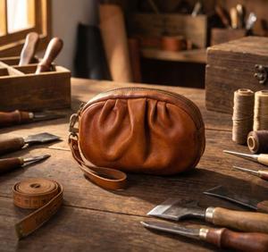 Portefeuille pour femme en cuir de vachette de luxe, porte-monnaie en cuir véritable, pochette pour cartes de crédit - Product Image 6