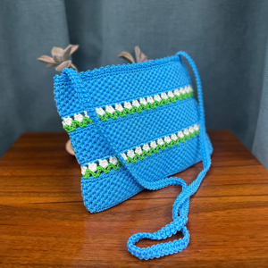 ชุดกระเป๋าและกระเป๋าเงินโครเชต์สไตล์โบฮีเมียนถักด้วยมือกระเป๋าสะพายไหล่กระเป๋าสตางค์อเนกประสงค์ - Product Image 2