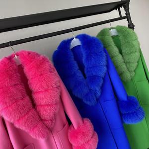 Cappotto <span class=keywords><strong>Lungo</strong></span> in Lana Cashmere da <span class=keywords><strong>Donna</strong></span>, Elegante e Sottile, con Grande Collo in Pelliccia, Doppio Strato, Personalizzabile, per l'Inverno - Product Image 5