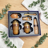 Kit d'alimentation pour bébé en silicone de qualité alimentaire, sans BPA, comprenant biberon, biberon souple pour pâte de riz, distributeur de fruits, sucette et cuillère
