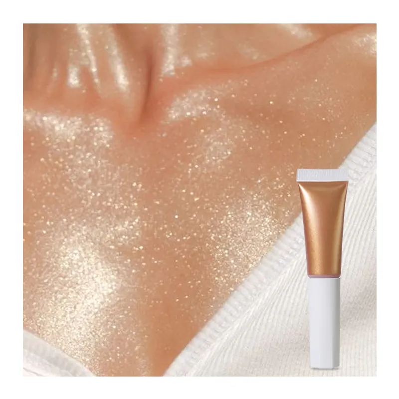 2024 ขายร้อนเงาของเหลวHighlighterบีบหลอดใบหน้าBody Luminous Glowแต่งหน้าที่กําหนดเอง