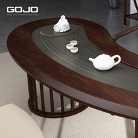 Nouvelle Table à thé en bois massif chinois Log Table à thé moderne Combinaison Fonction Ensemble de table à thé