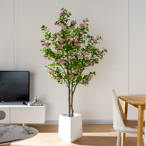 Lujo Artificial <span class=keywords><strong>Myrtus</strong></span> Communis Bonsai árbol plástico escritorio artesanía decorativa para oficina boda FIESTA DE Navidad decoración del hogar - Product Image 6