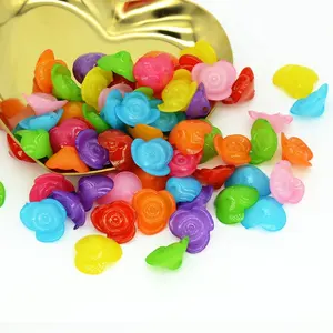 Jelly color acrylic beads 500g/bag (940pcs/bag) wholesale rose flower shape resin beads for diy boho bracelet
