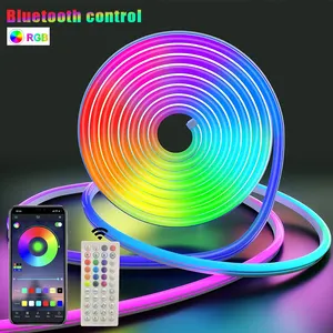 5/10/15M RGB LED Neonlicht Flexibler Streifen Wasserdichte Silikon leuchten 108leds mit App Fernbedienung Raum Hintergrund beleuchtung Dekoration