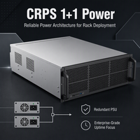 Chassis Server GPU Rak-mount 4U Mendukung 4 Kartu GPU Turbo Lebar Ganda 11 Slot PCIe 4.0 CRPS 1+1 PSU Redundant untuk Inferensi AI