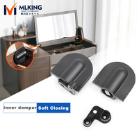 Charnières en acier à fermeture amortie pour meubles, idéales pour coiffeuses, miroirs, commodes, tiroirs, maison, bureau, chambre