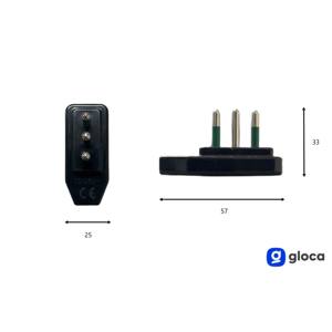 Ensemble de 5 prises électriques italiennes standard Gloca, 10A 250V, noires - Product Image 2
