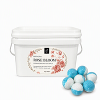 Boules de sel de bain à la rose, bombes de bain effervescentes pour la relaxation, boule de bain nourrissante aux pétales de rose et aux protéines de soie, 30g, 200 pièces