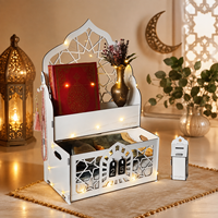 Décoration islamique Ramadan Pafu pour la maison, organisateur de prières en bois, support pour Coran, décoration Eid Mubarak, étagère de prière