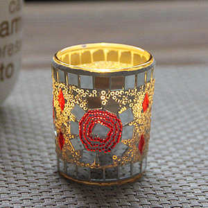 Vente <span class=keywords><strong>en</strong></span> gros Bougeoir moderne <span class=keywords><strong>en</strong></span> verre cylindrique <span class=keywords><strong>en</strong></span> mosaïque pour la fabrication de bougies - Product Image 4