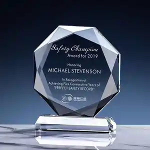 Honra do cristal Atacado Multilateral Prismático Cristal Troféu Prêmio De Cristal Premium Presente Transparente Troféu Criativo