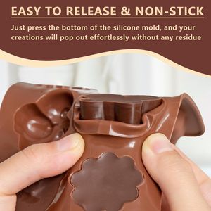 8-Cavity Insect Silicone <b>Chocolate</b> Molds – Bee Ladybug Butterfly & Flower Shapes for Baking Candy Soap Candles Resin Craft - Product Image 2