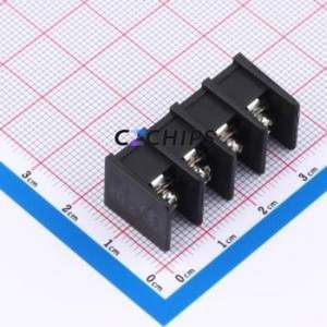 MX25S-7.62-04P-BK01-Cu-S-A Barrier Terminal Block Through hole,P=7.62mm Connector Two Sides 7.62mm 1x4P Straight Pin - Product Image 1