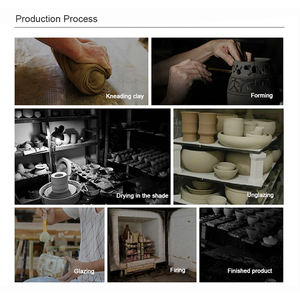 Table basse artisanale de style Wabi-sabi résistante aux hautes températures avec tasses à thé en céramique en forme de grenouille (ensemble de 6 pièces) - Product Image 5