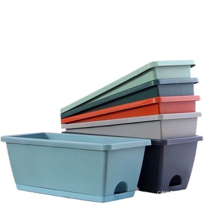 <b>Rectangular</b> Flower <b>Pot</b> Plastic Large Size For Balcony Vegetable <b>Planting</b> Floor Standing Planter With Drainage Holes - Product Image 1