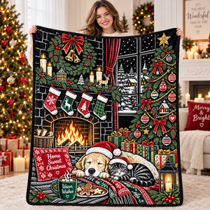 Couverture à colorier personnalisée pour Noël, réutilisable, lavable, en flanelle, couverture à graffitis, couverture de peinture familiale, cadeau de Noël pour les enfants - Product Image 1