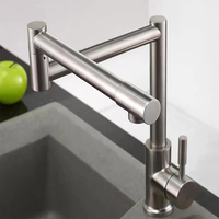 Robinet de cuisine allemand pliable et extensible 2026, robinet de cuisine pliable et rotatif, robinet noir extensible, aérateur mélangeur