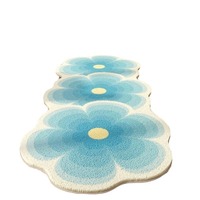 Blumen förmige 10mm Imitation Kaschmir Teppich schmutz abweisend leicht zu reinigen kühlende Fuß matte für zu Hause Wohnzimmer Schlafzimmer Bett