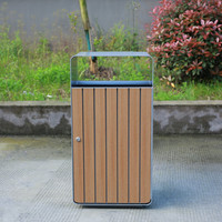 Conteneur à déchets en bois pour extérieur, poubelle publique, bac à ordures commercial, poubelle de parc, poubelle de rue, poubelle municipale