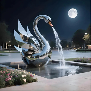 8K Polished Forged Stainless Steel <strong>Phoenix</strong> Sculpture for Real Estate Waterscape Landmark Decoration - Product Image 2
