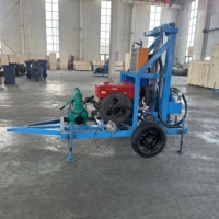 Foreuse hydraulique diesel sur roues de 200 m, 22 CV, portable, pour puits d'eau