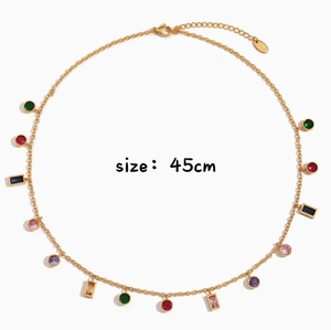Nuevo Collar con Colgante de Zirconia de Color, Estilo Lujoso y Ligero, Acero Inoxidable, para Mujer, Joyería de Moda, Venta al Por Mayor 2026 - Product Image 5