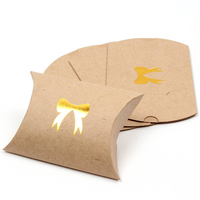 Boîte d'emballage de bonbons basse quantité minimale de commande Boîte d'oreiller en papier kraft pliable Impression de logo personnalisé