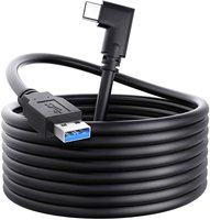 90 Grados Ángulo Recto Negro Nylon Trenzado 3M 5gbps 3a Carga Tipo C Usb3.1 Gen2 Vr Cable de Enlace de Auriculares