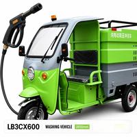 DIKE LB3CX600 Nuevo Vehículo Eléctrico de Tres Ruedas para Lavado a Alta Presión, Tanque de Agua de Acero Inoxidable de 600L, 275 bar, para Limpieza de Calles