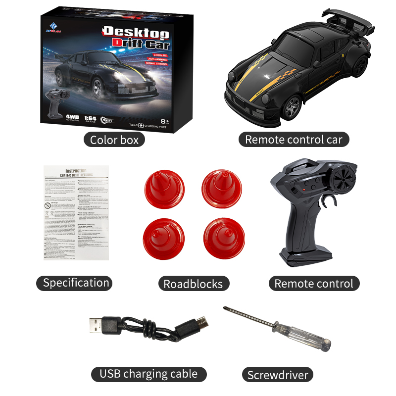 HOSHI KF20 RC Drift Car - 1:64 4WD High and Low-Speed Modes