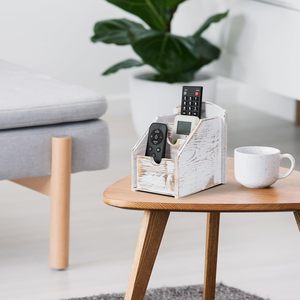 VERGOODR Organizador <span class=keywords><strong>de</strong></span> Escritorio Portátil <span class=keywords><strong>de</strong></span> Madera Rústica con 3 Ranuras para Controles Remotos, Organizador <span class=keywords><strong>de</strong></span> Suministros <span class=keywords><strong>de</strong></span> Oficina, <span class=keywords><strong>Caja</strong></span> <span class=keywords><strong>de</strong></span> Almacenamiento para Bolígrafos - Product Image 2