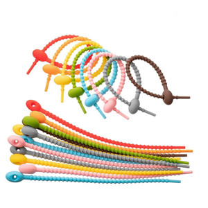 All-Purpose Multi-Use Smart Silicone Cable <b>Ties</b> Colorful Rubber Twist <b>Tie</b> Bag <b>Clip</b> and Food Saver Reusable Bread <b>Tie</b> - Product Image 2