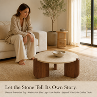 Table basse ronde en pierre frittée pour salon, petite table à thé minimaliste, mobilier de maison, table basse à pieds en bois massif pour balcon