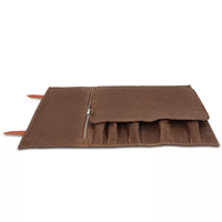 Sac de rangement pliable en cuir pour couteaux, en toile cirée, étanche, pour outils de cuisine, avec logo personnalisé, vente en gros