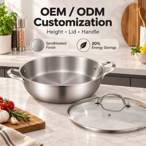 Pentola Americana in Acciaio Inox a 3 Strati con Coperchio, Resistente, Adatta a Tutti i Piani di Cottura, per Pasti in Famiglia e Feste - Product Image 5